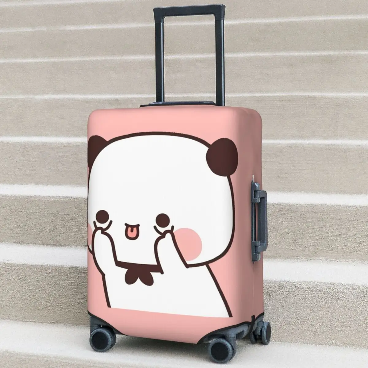 

Чехол для чемодана Peach And Goma Bubu Dudu с милым медведем, защитный чехол для деловых поездок, праздничный эластичный аксессуар для багажа