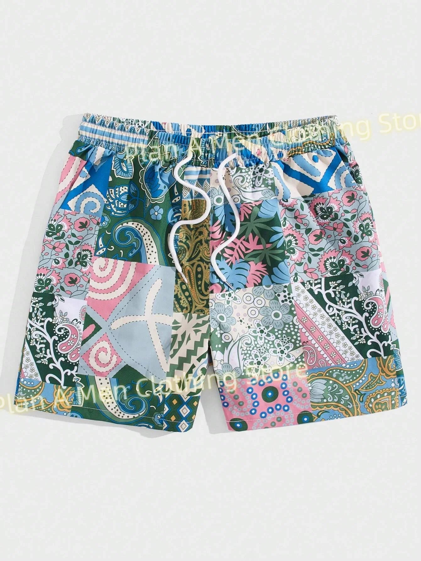 Ethnic Style Print Men Beach Shorts New Fashion Casual Workout Shorts Men Gym Shorts Hawaii Holiday Sports Shorts Men Clothing