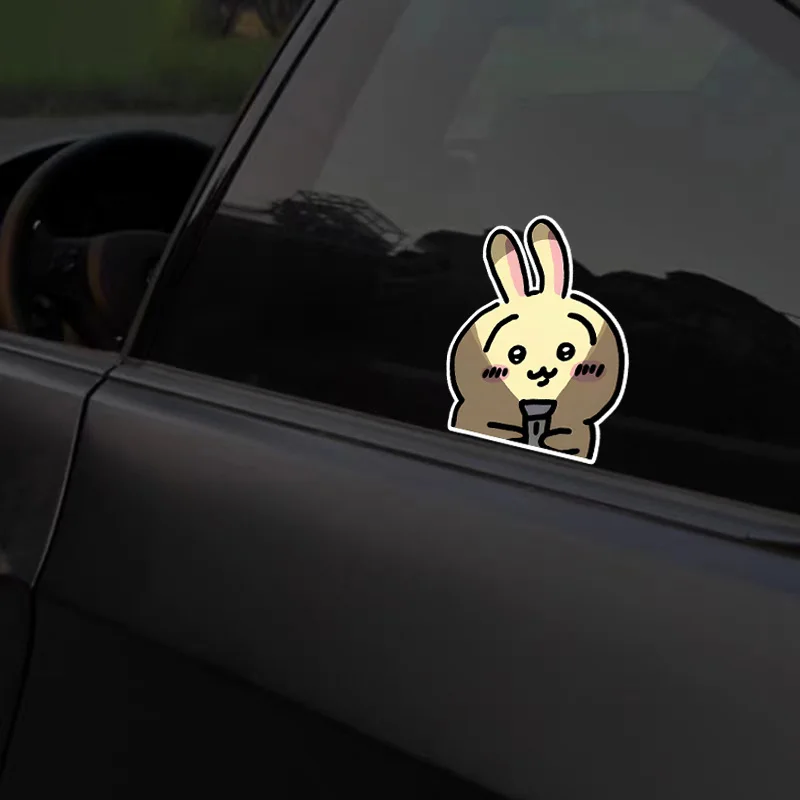 Chiikawa Hachiware Usagi lindo dibujo animado motocicleta coche rasguño maleta cuaderno taza de agua decoración pegatina