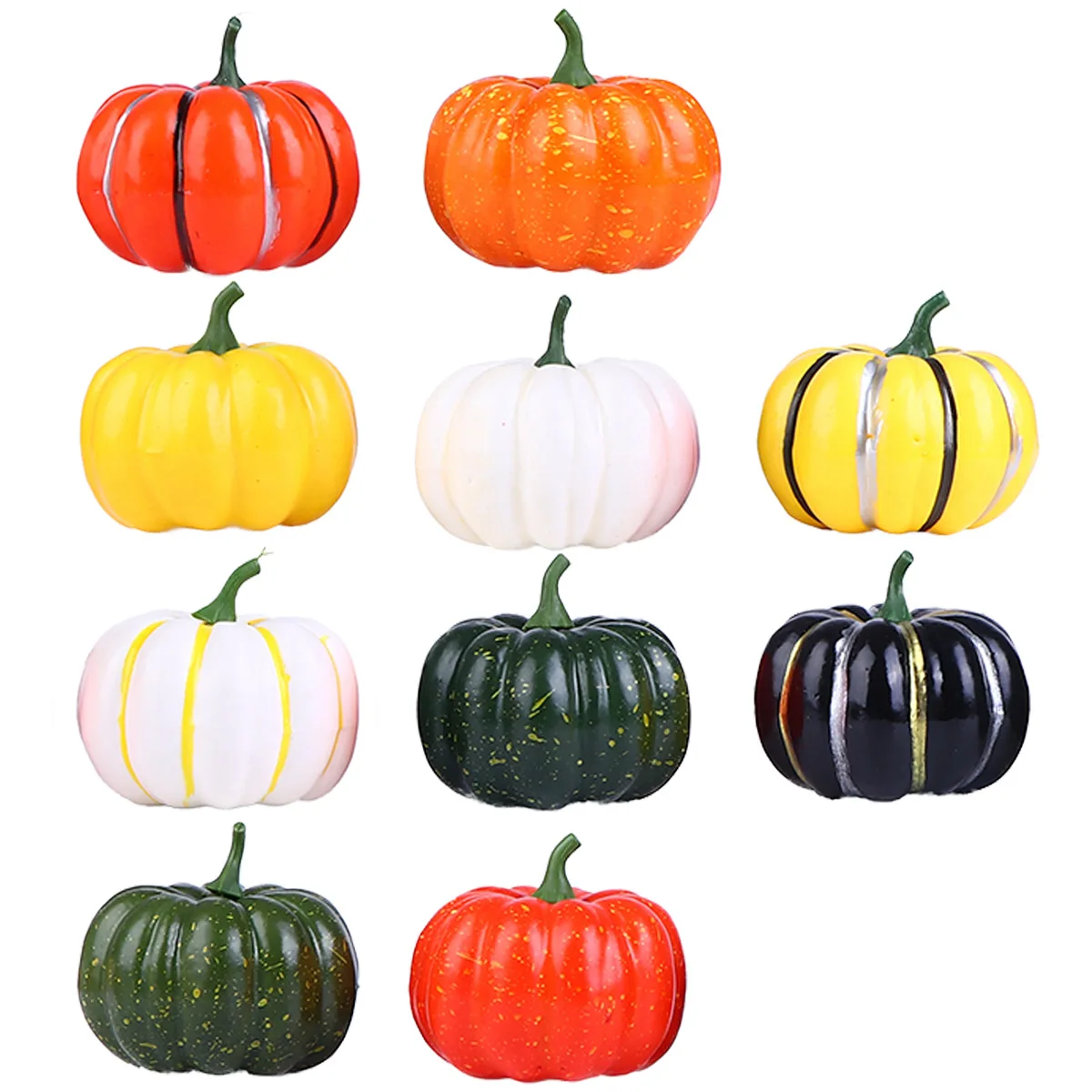 

10pcs Simulated Pumpkin Props Eco Friendly Crafted Workmanship Halloween Decor Fall Home Adornments Festive Models Delicate