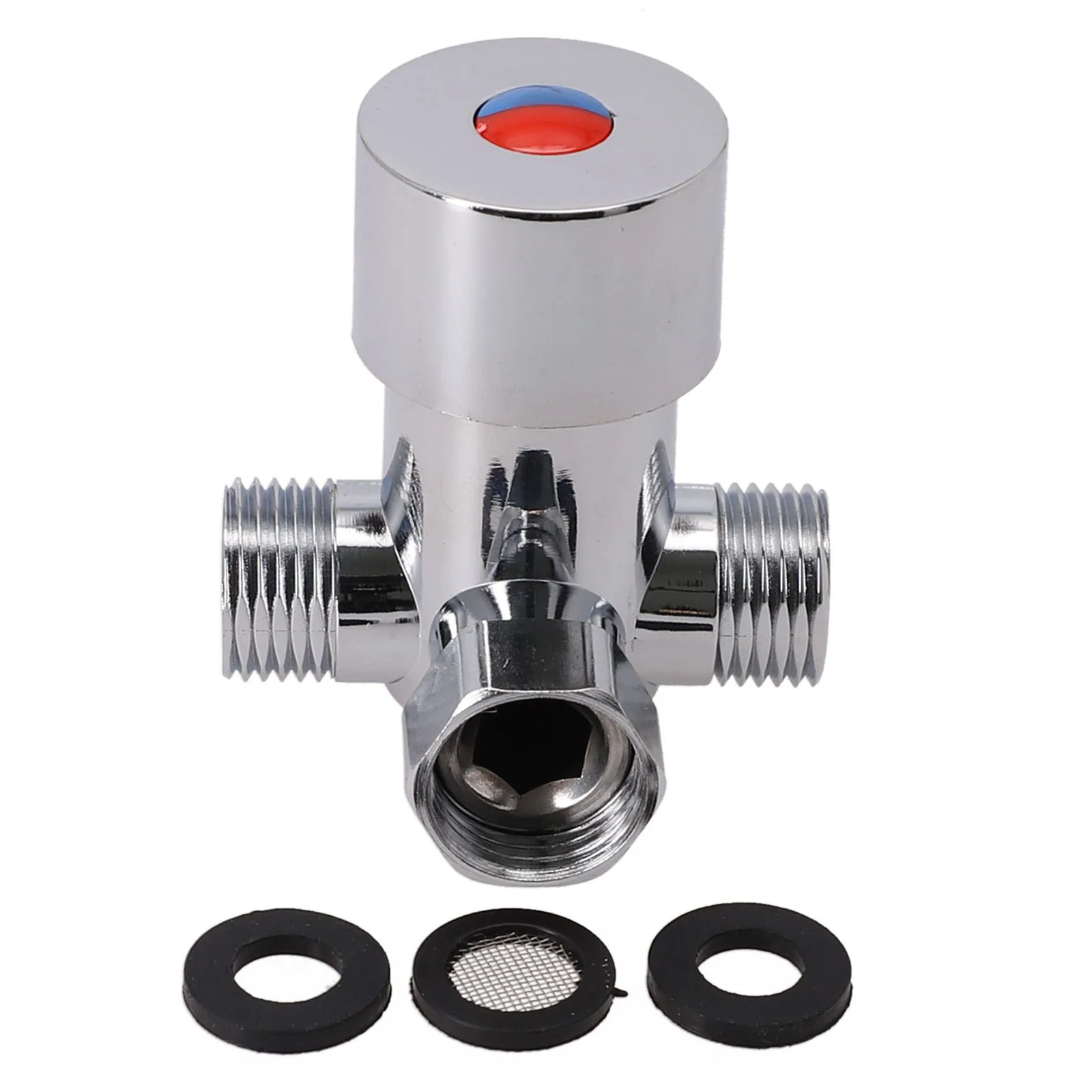 Inlet Valve Mixing Valve Easy Control Fixtures G1/2 Standard Thread Home Plumbing Hot Cold 2 In 1 Induction Tap