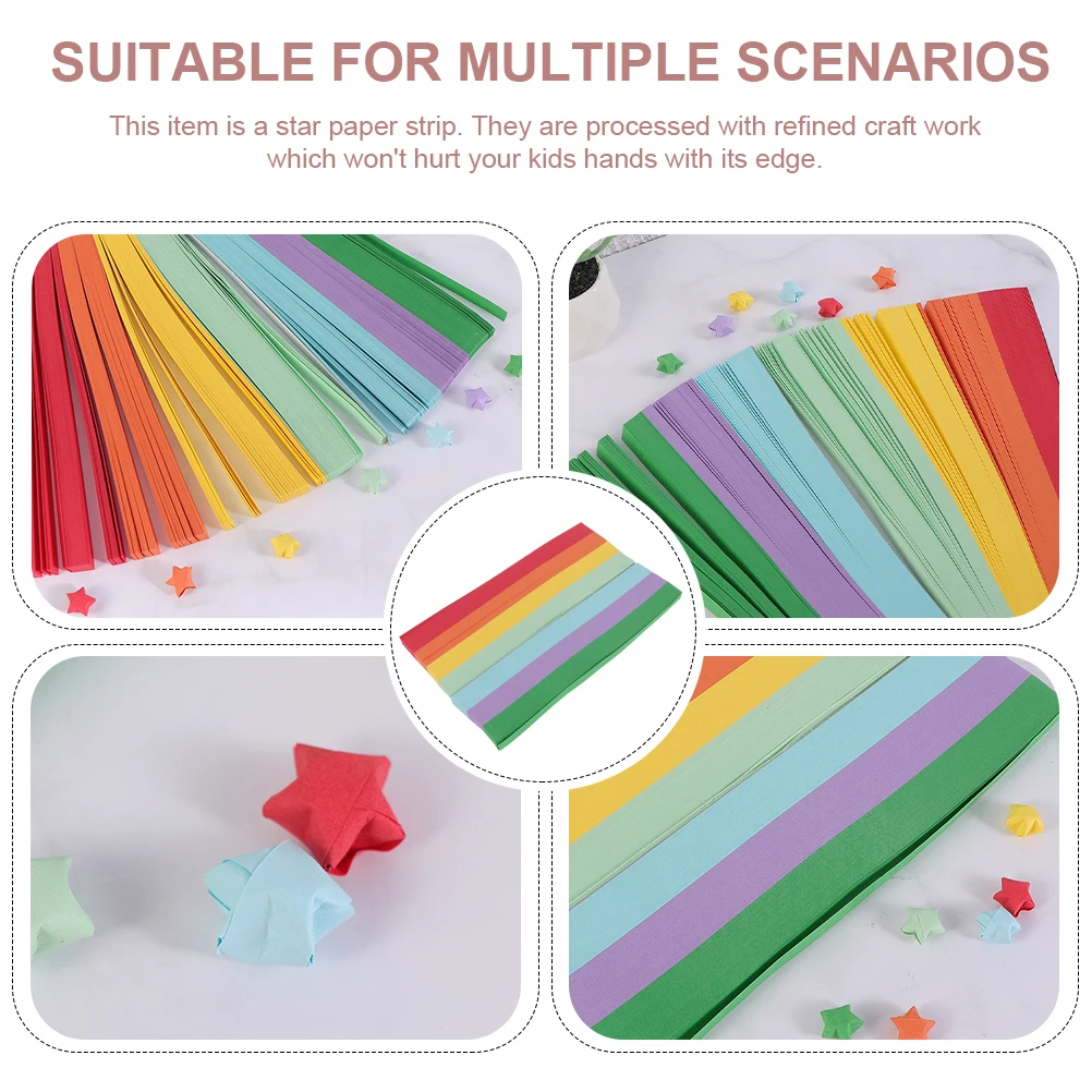 

2700 Pcs Origami Paper Stars Strips Handmade Crafts Diy Folding Decorative Party Supplies Festival Star Strip Kids Pendant