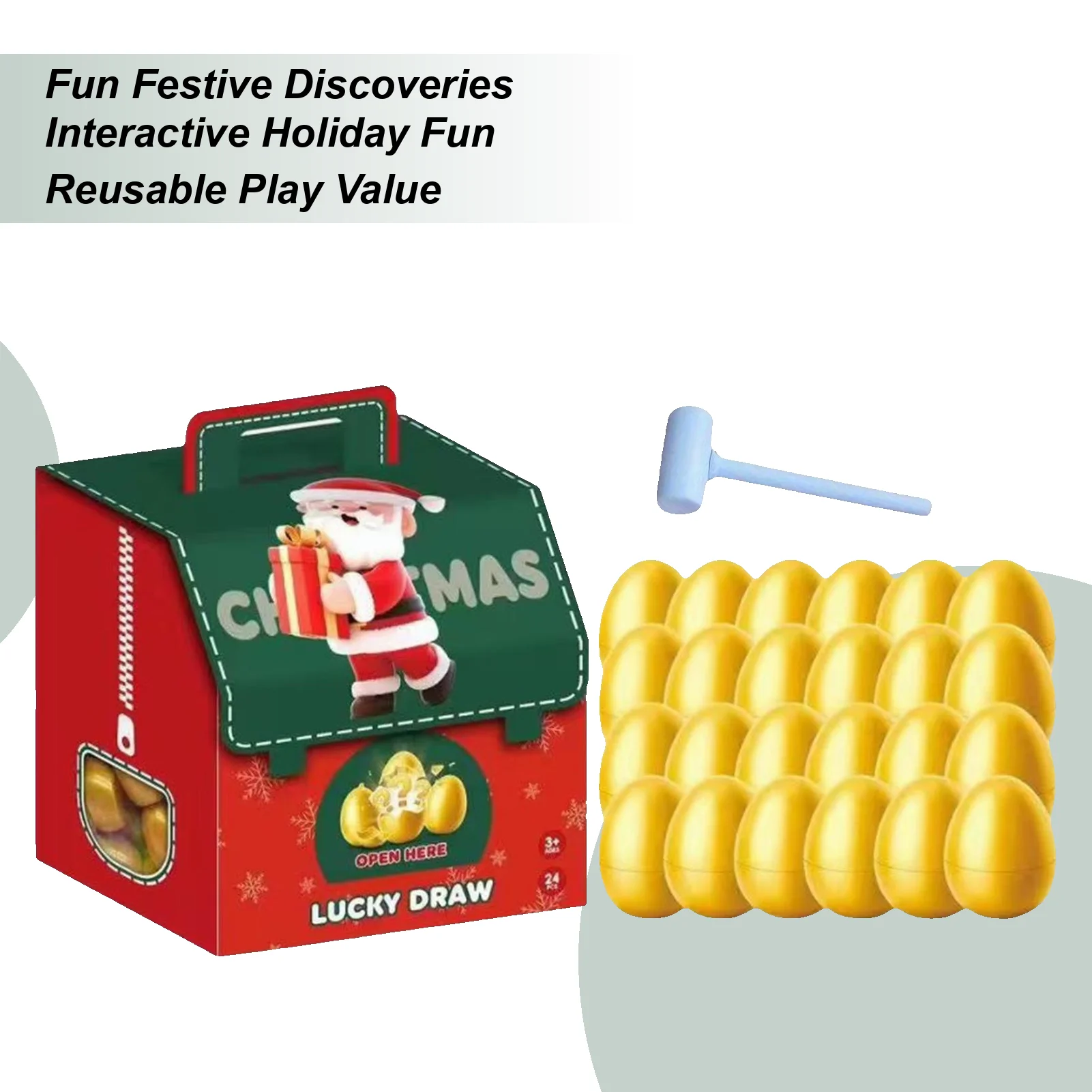 

Рождественский обратный отсчет Golden Eggs Коллекционная безопасная игра 24-дневные календари с золотыми яйцами для детей, подростков, взрослых, мальчиков и девочек