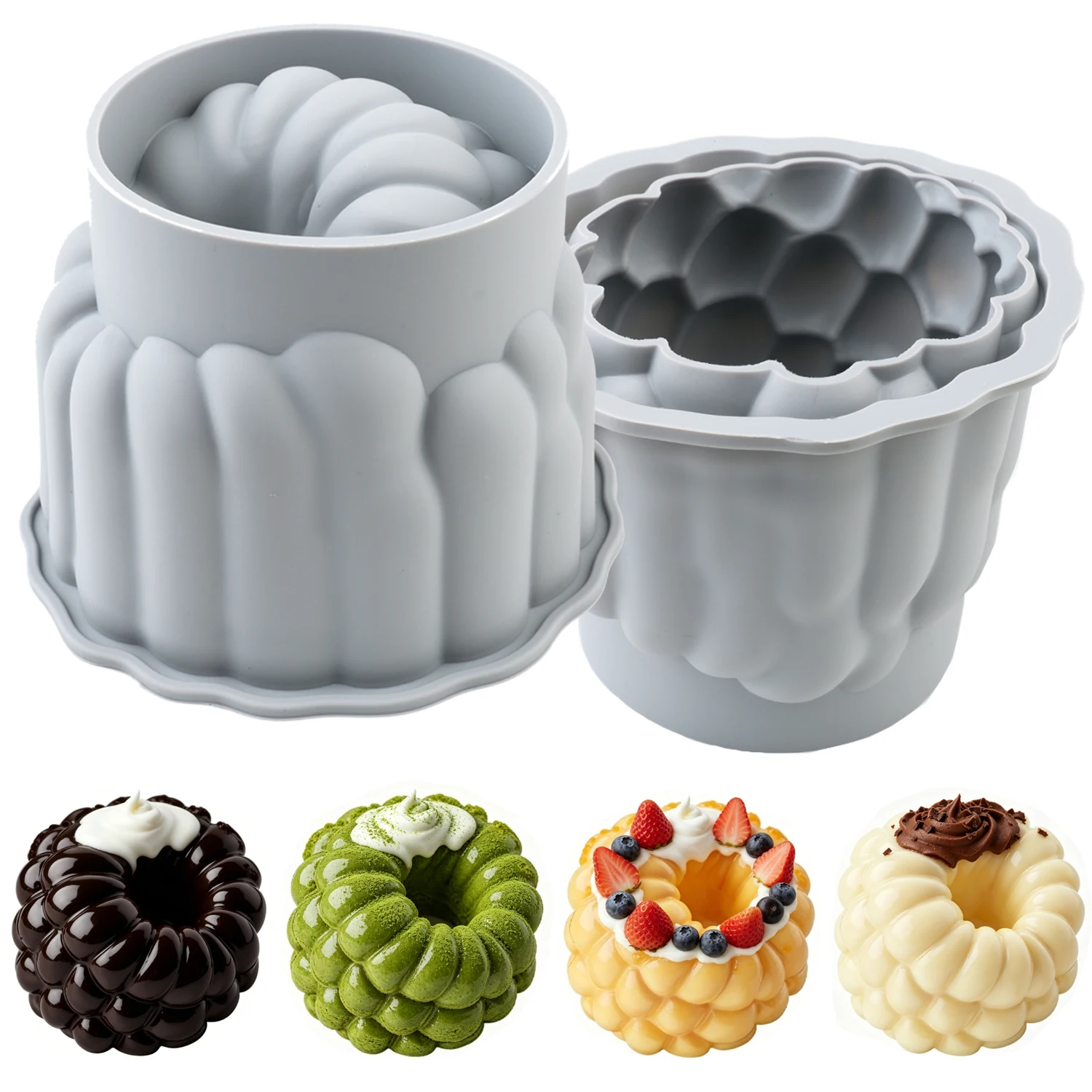 Raspberry Mousse Cake Silicone Mold, Suitable for Chocolate, Pudding, Desserts, Bread, DIY Candles, Multi-Functional Strawberry Mold.