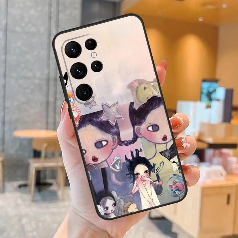 A-Aya Takano Japanese painter Phone Case For SamsungS24,S23,S22,S21,Ultra Pro S10,S30Plus,S9,20lite Black Cover