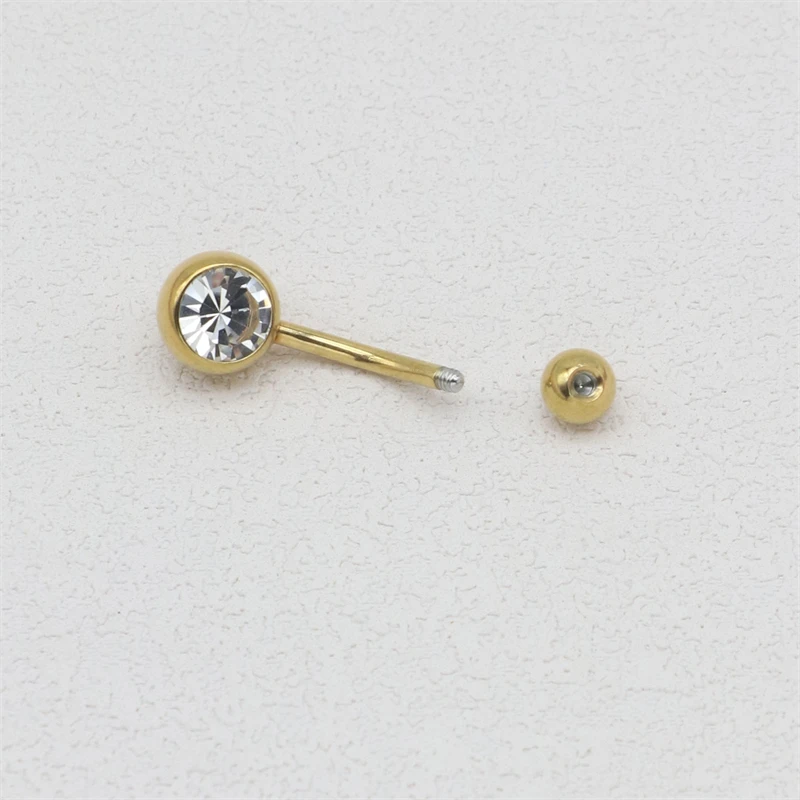 60pcs Double Clear Gem Curved Belly Bar Navel Ring Fashion Body Piercing Jewelry 10mm 12mm 14mm Women Jewelry Surgical Steel