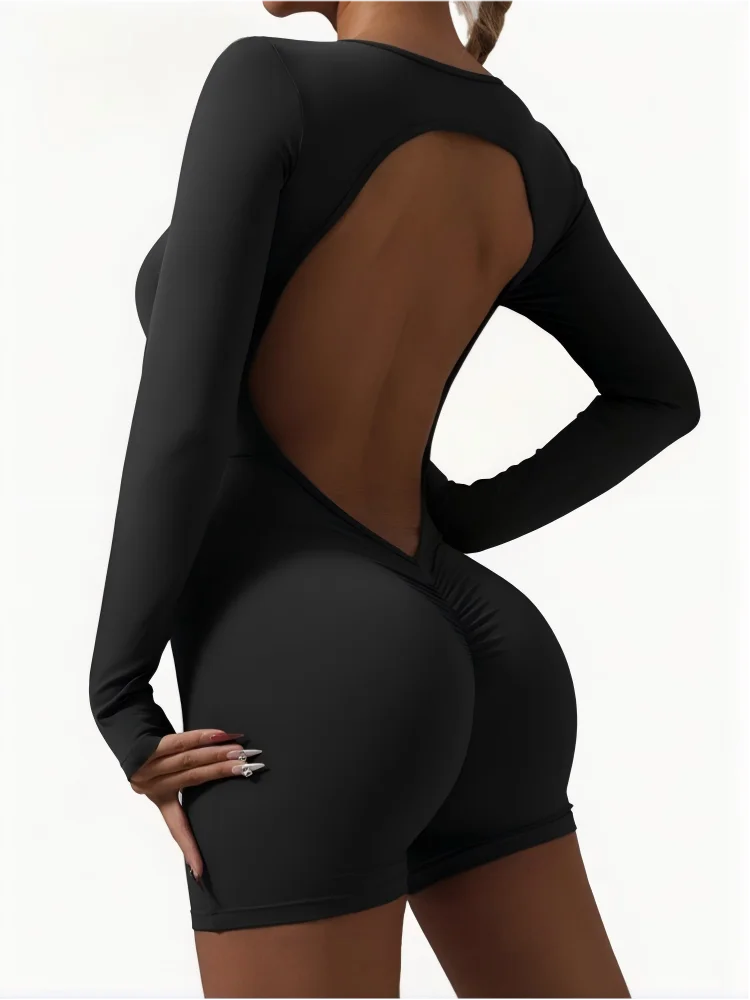 

Цельный костюм для йоги без спинки, быстросохнущий, эластичный, облегающий, отлично подходит для йоги и занятий спортом, подтягивает бедра, корректирует фигуру.