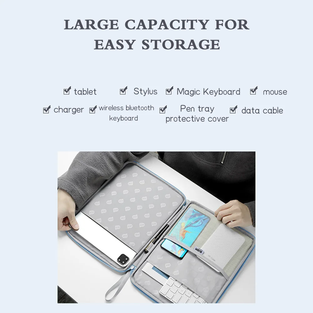 Tablet Handbag Case 10.9/12.9 Inch Tablet for iPad Air 11/13 Pro 11/13 Sleeve Carrying Case Protective Travel Laptop Bag