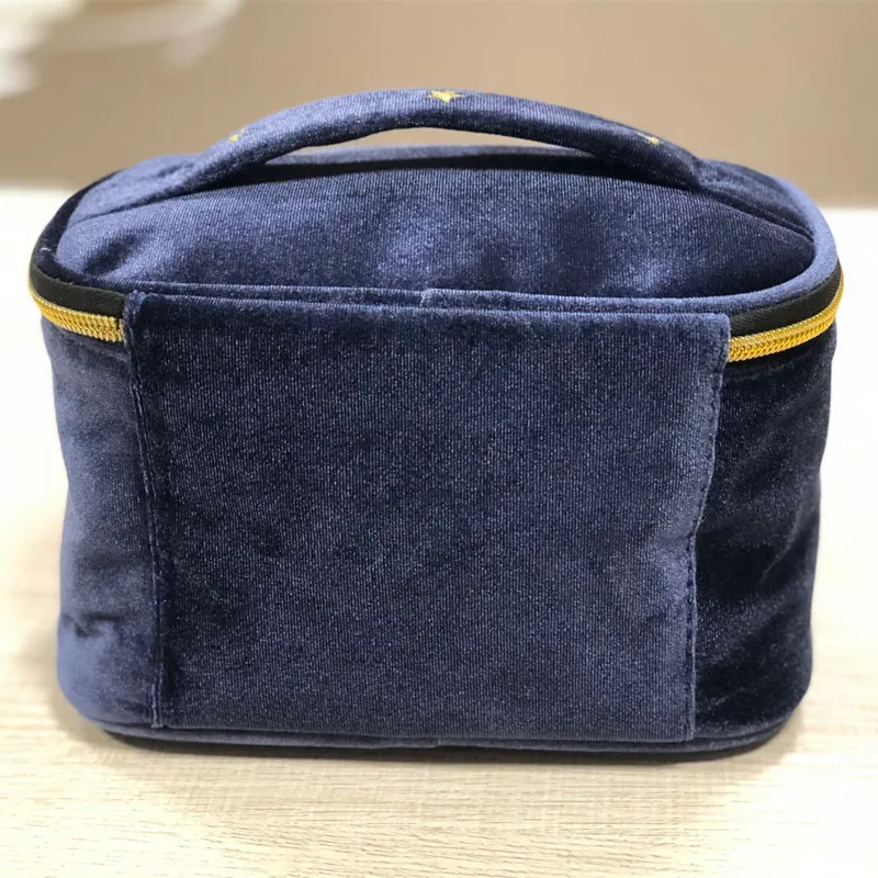 Cute Star Embroidered Velvet Cosmetic Bag Travel Fashion Women Cosmetics Makeup Bag Large Capacity Women Wash Bag