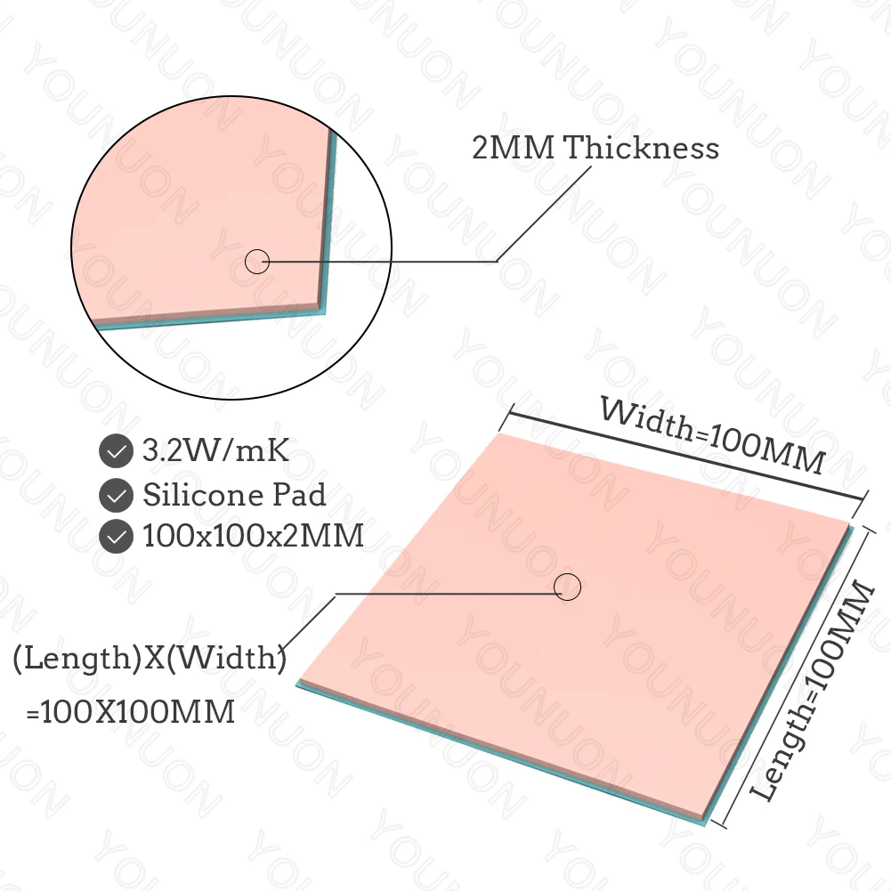 2PCS 100X2MM Pink