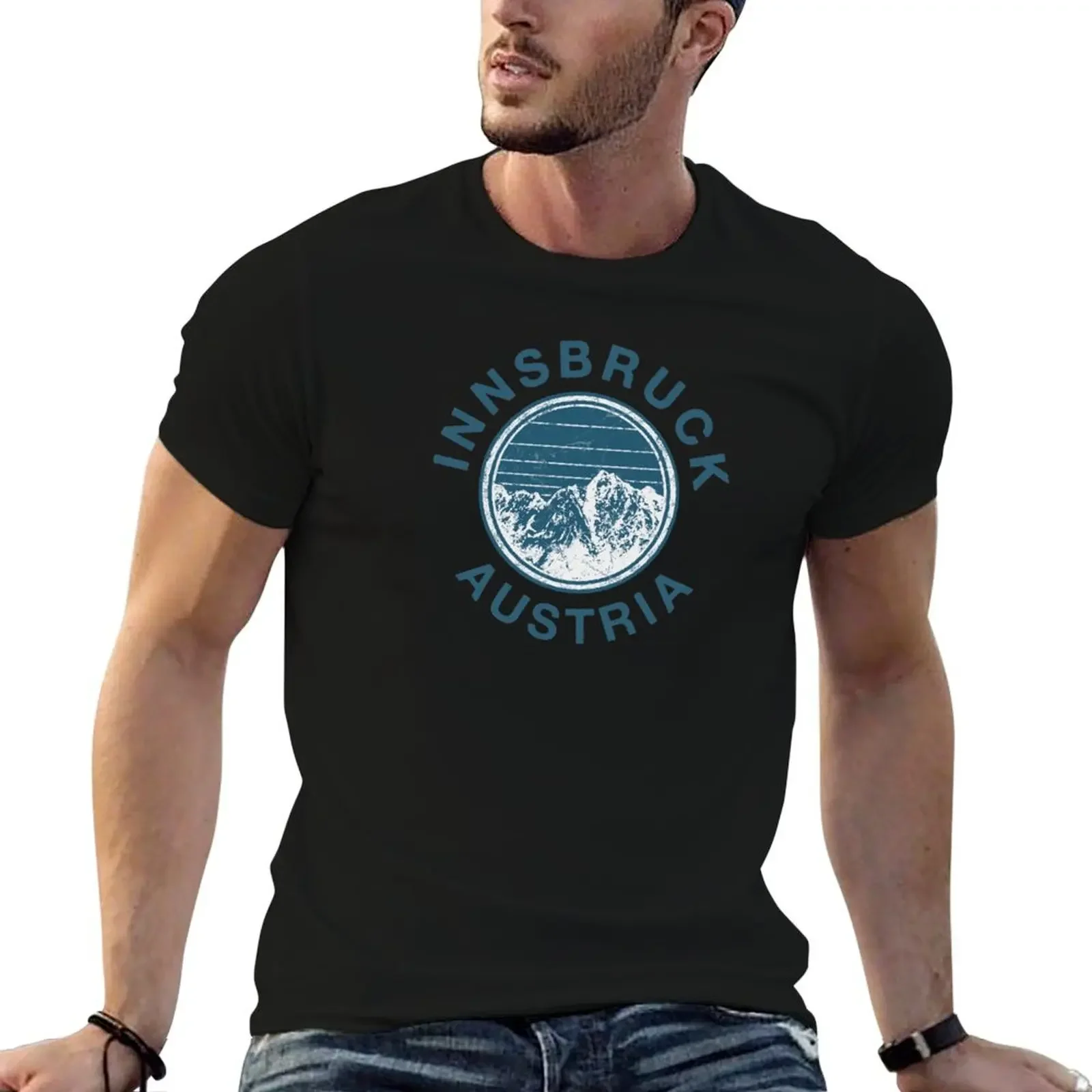 Innsbruck Austria Mountains Austrian Skiing Retro T-Shirt shirts graphic street wear plus size tops oversized t shirt men