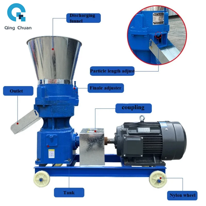 Volaille électrique, alimentation pour poulets, granulateur d'herbe, granulateur d'aliments