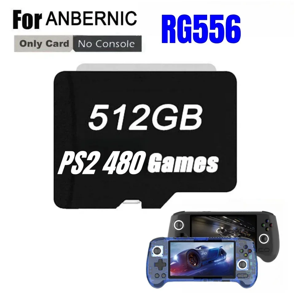 PER ANBERNIC RG556 Console di gioco portatile Scheda di memoria Scheda SD Scheda TF 61000 Giochi PS2 512G 256G 128G Micro Sd PSP Giochi