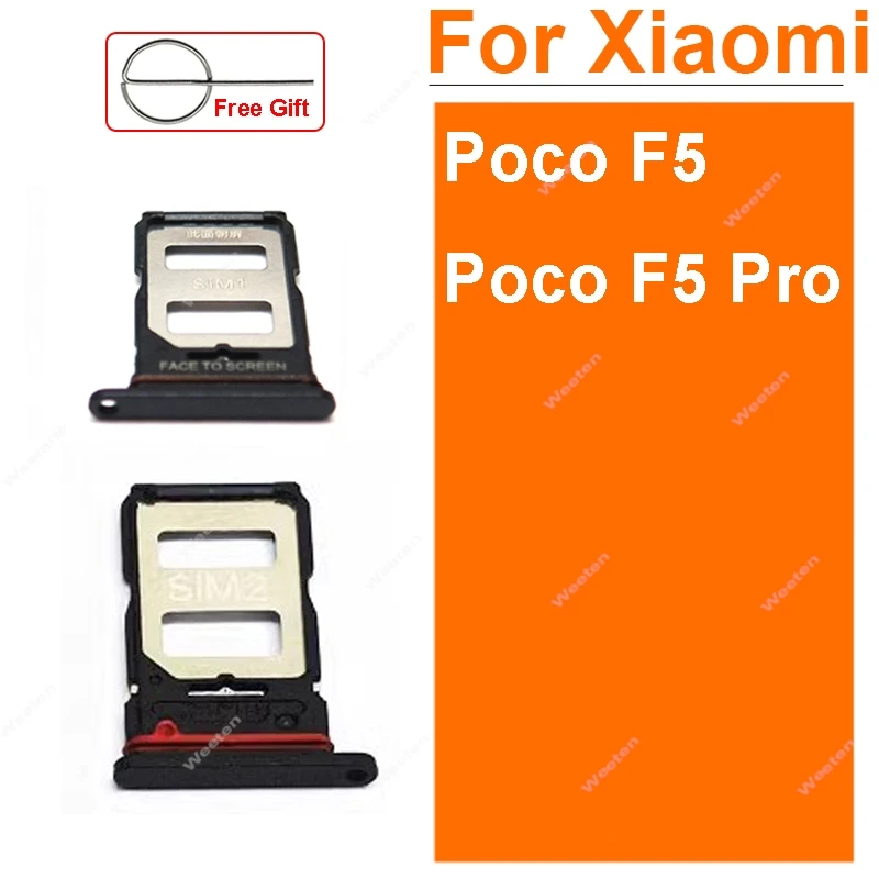 

Держатель лотка для Sim-карты для Xiaomi Poco F5 F5 Pro, держатель слота для SIM-карты, гнездо, кардридер, адаптер, замена, запасные части