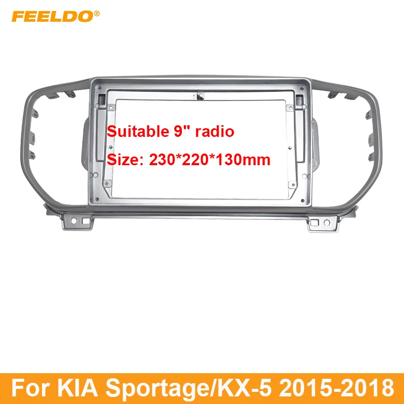 FEELDO Car Stereo Audio 2DIN Fascia Frame Adapter For KIA Sportage/KX-5 9