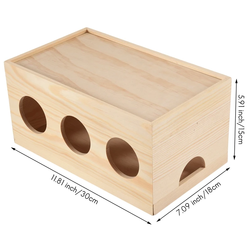 Wood Style Cable Organizer Box, Wire Organizer Home And Office Cable Organizer For TV, Computer Hide And Power Strip