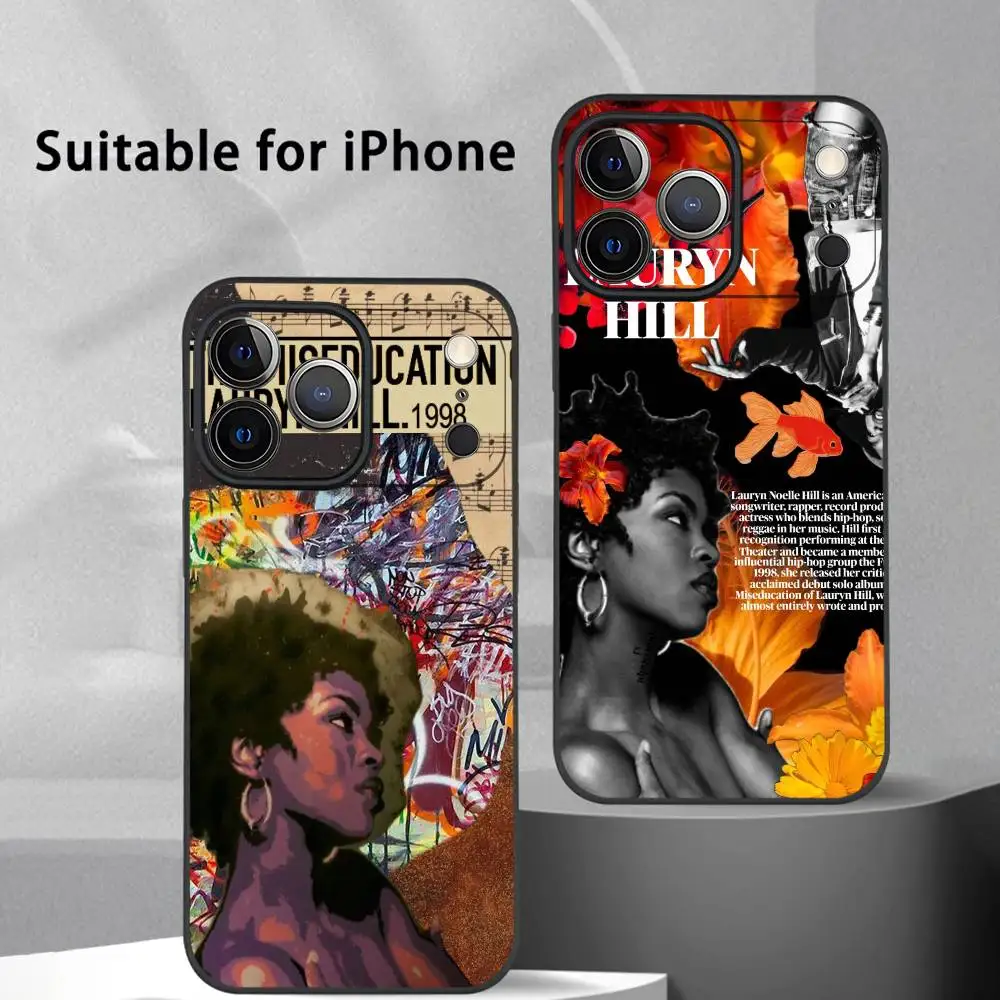 

L-Lauryn HillS Singer Fashion Phone Case For IPhone 17 16 15 14 13 12 11 Pro Max Plus Mini Black Frosted Soft Shell Funda