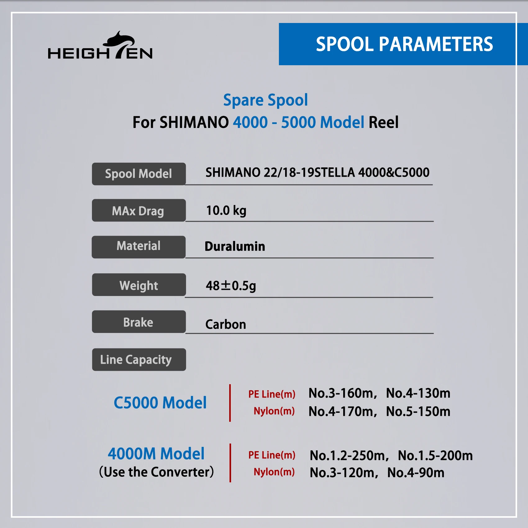 Spare Shallow Spool For 4000M C5000 Models  Stella / Twin Power / Vanquish / Stradic / Vanford  Reel