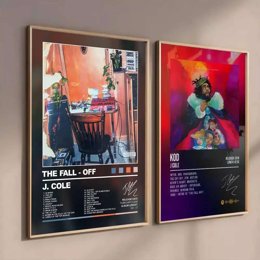 J Cole The Fall-Off album   Good Quality Prints and Posters Waterproof Paper Sticker Coffee House Bar Posters Wall Stickers