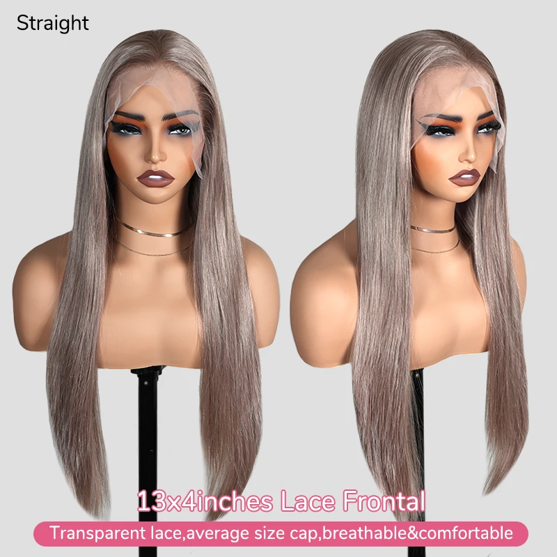 

Cosplay Light Wig for Female 13X4 Straight Synthetic Wigs With Elastic Bands High Temperature Natural Hair Lace Frontal Wigs
