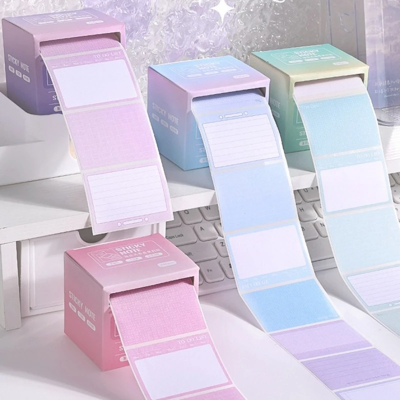 

Gradient Color High Appearance Level Pull-out Sticky Notes Cute Cartoon Error Note Stickers Student Full-adhesive Index Label