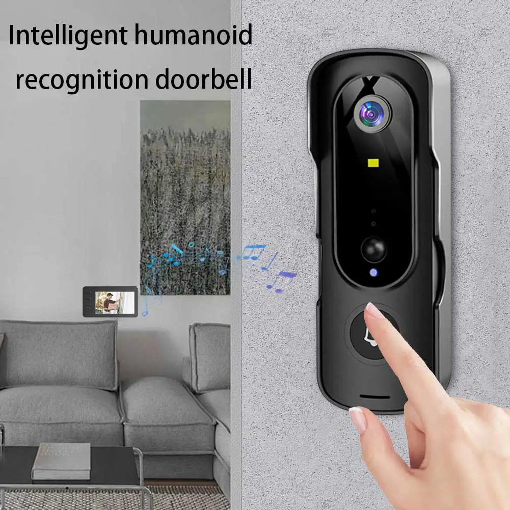 جرس باب يتضمن شاشة عرض فيديو لاسلكي اتجاهين صوت فيديو نظام اتصال داخلي كاميرا جرس باب فيديو لاسلكية مع شاشة زاوية عرض 120 درجة