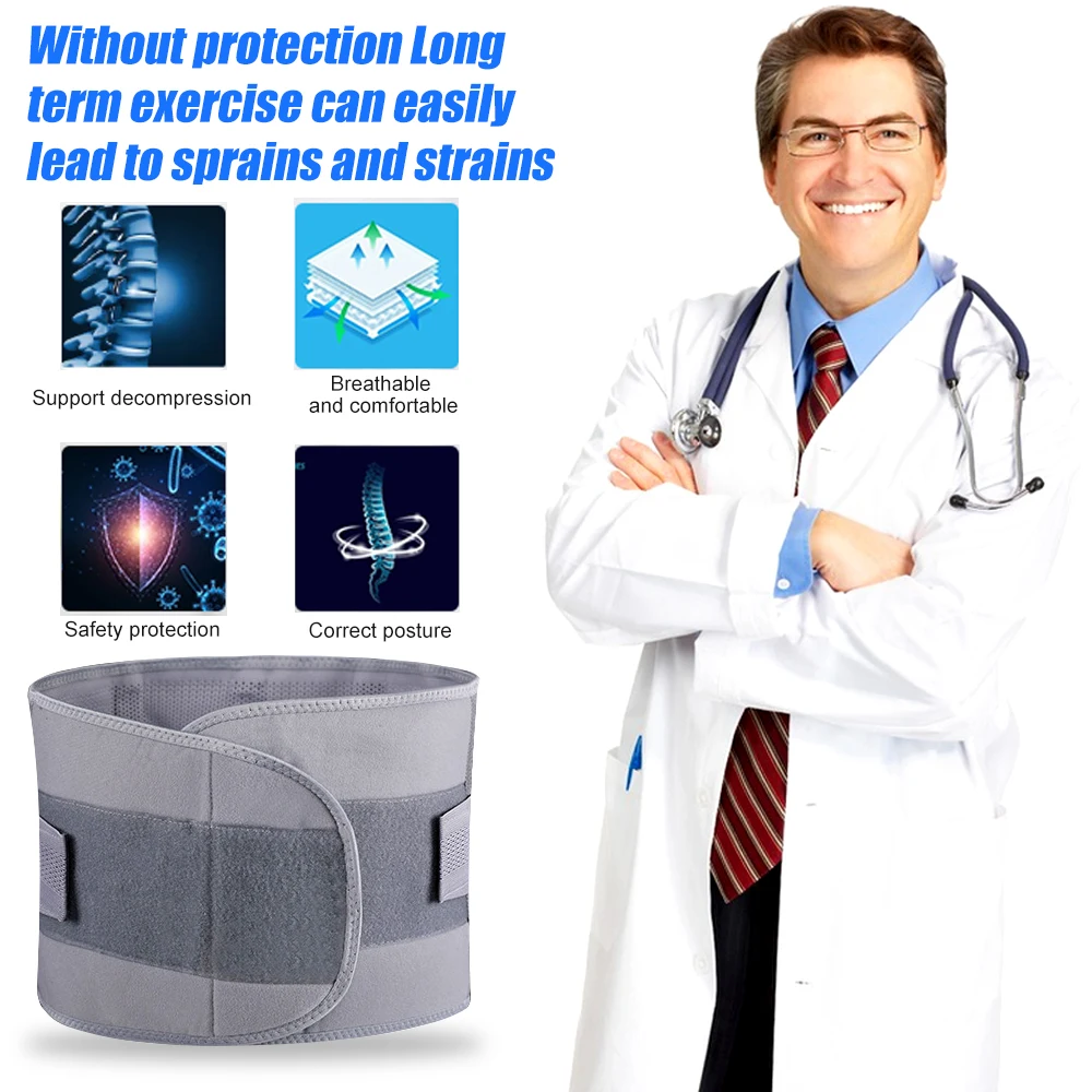 1Pcs Adjustable Lower Back Brace Lumbar Support Belt for Lower Back Pain Relief for Men Women, Keeps Your Spine Straight Safe