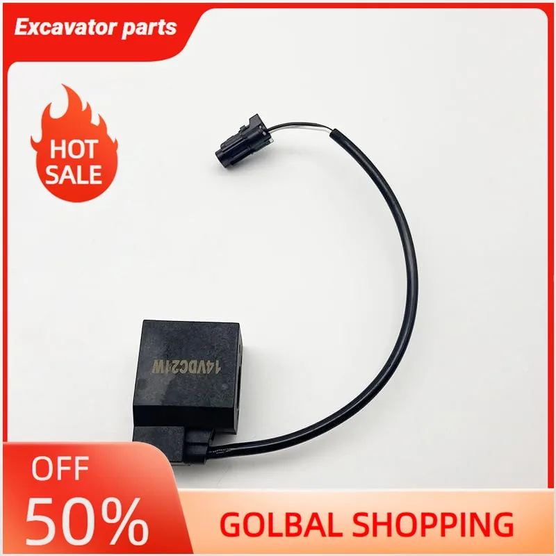 

Катушка электромагнитного клапана 14 В постоянного тока 21 Вт с проводом 12 В 1004 для Hyundai R210-5 R55 R60 R150 R115 R215 R225-7 Сменные детали экскаватора