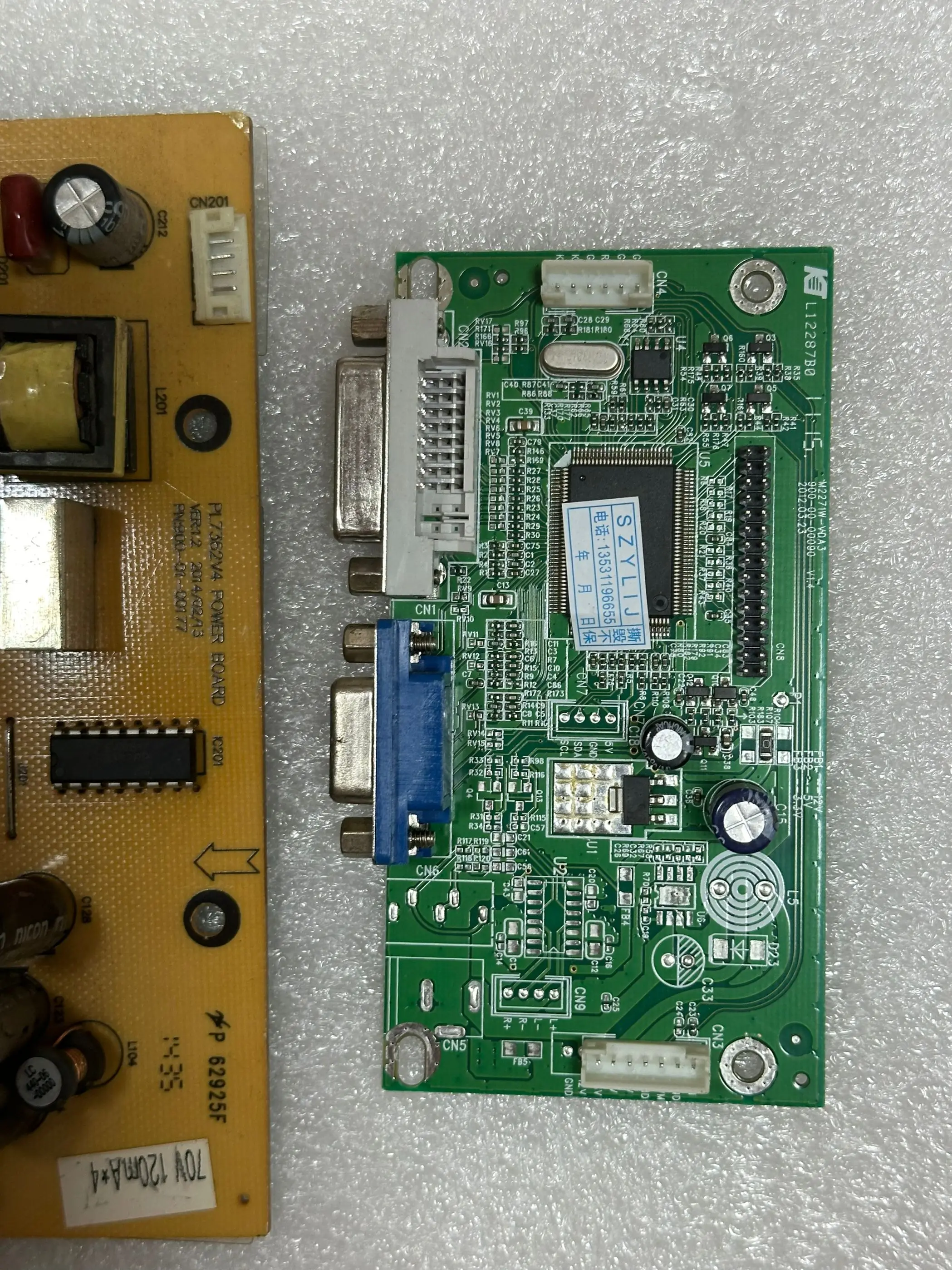 Originele M2782E Power Board PL7362V4 + Driver Board M2271W-VDA3 Set