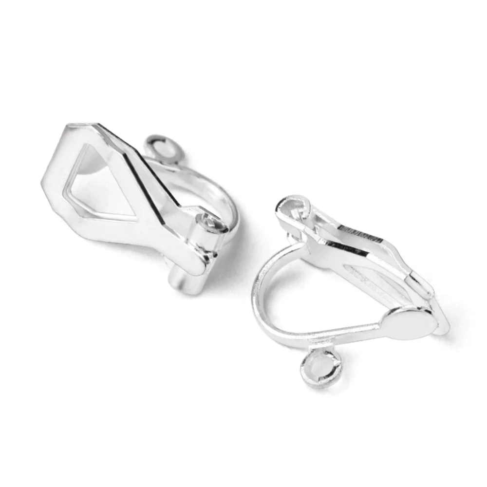30Pcs Stainless Steel Ear Clips Earrings Clasps Making Materials Gold Silver Clip on Earrings no Pierced DIY Earring Accessories