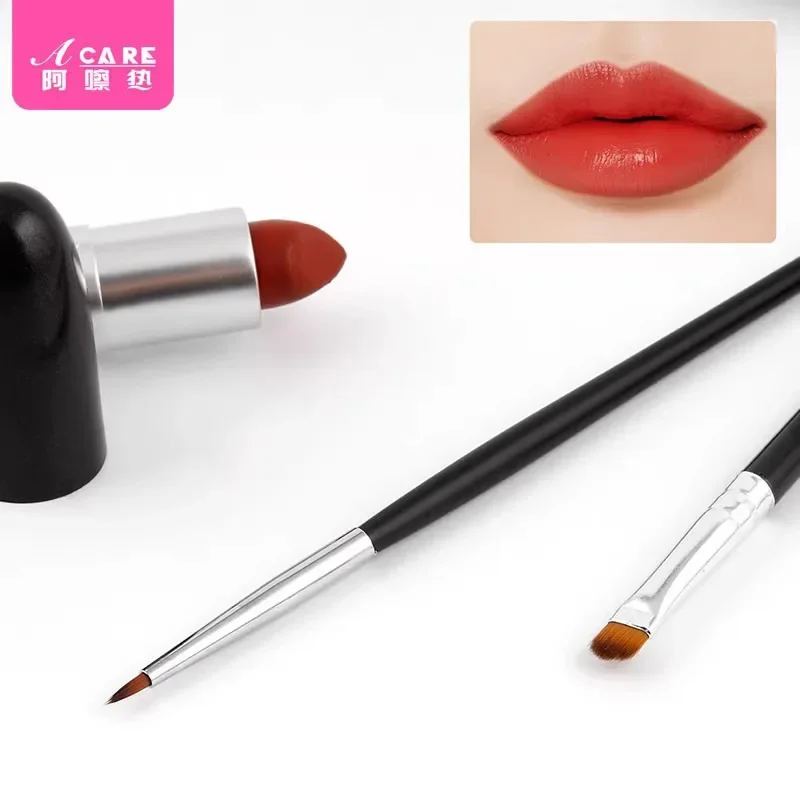 アイライナーブラシ A1P49 - 使いやすく、持ち運びに便利、まつげ、メイクアップ、小さなブラシ、フックペン、斜め平頭ブラシ