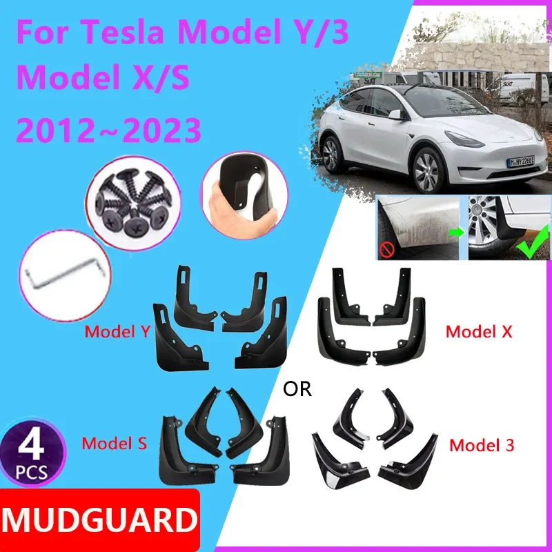 

Для Tesla Model Y 3 Model X S 2012 ~ 2023 2015 2020 Автомобильное крыло, переднее заднее крыло, брызговик, защита от брызг, автомобильные аксессуары