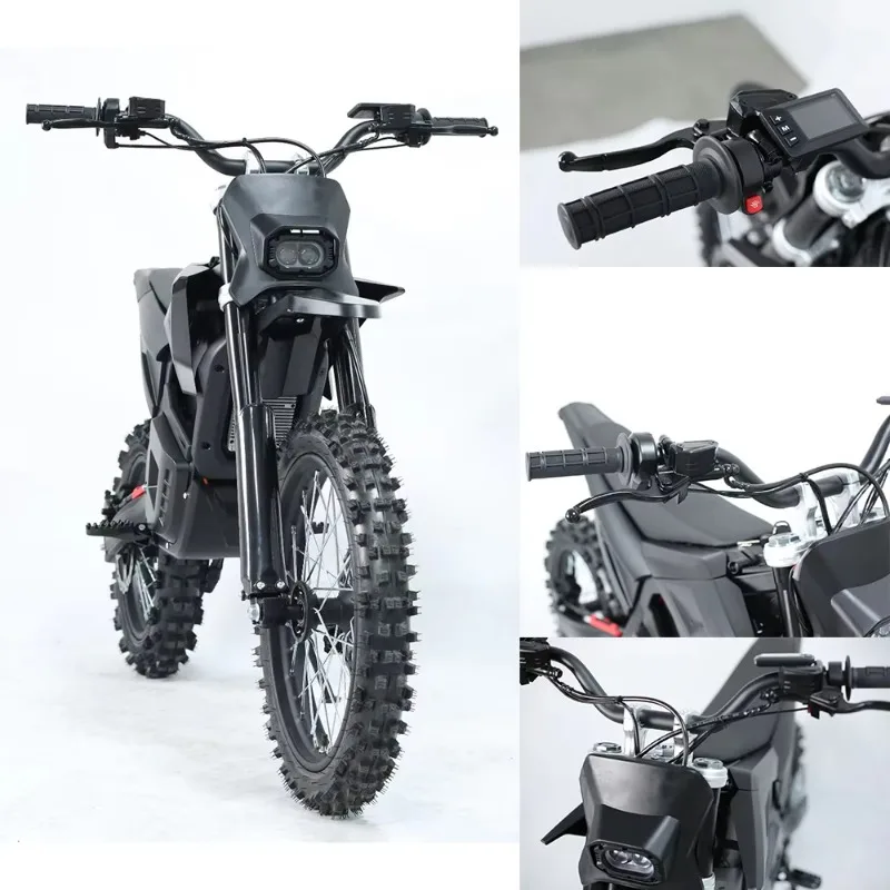 Factory Stock New Trends Adult 5500W High Power Electric Dirt Pit Bike Motocross Motorcycle Mid-Drive 60V 27Ah Battery 70km/h