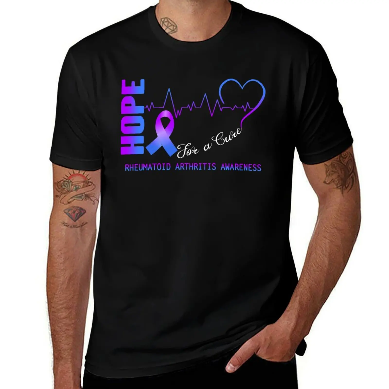 Hope For A Cure Rheumatoid Arthritis Awareness T-Shirt t shirts for man graphic tees T-Shirt