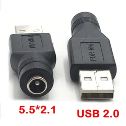 AC TO DC Adapter Plug USB Male Female To DC Male Female DC 5.5 * 2.1MM Power Converter 5V Plug Charging Adapter