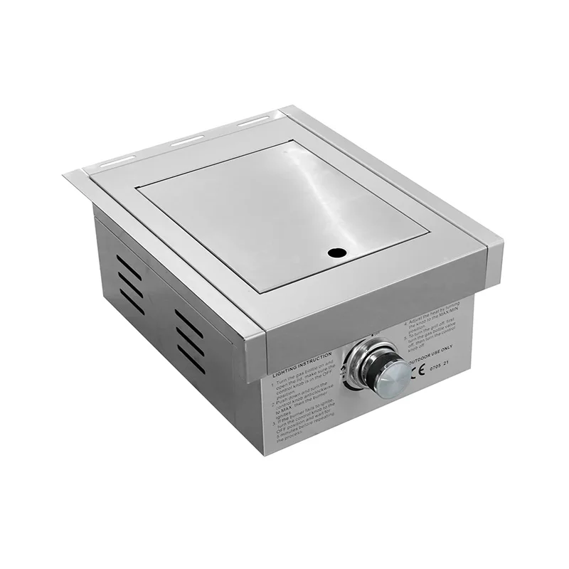 Hochwertiger tragbarer Gasgrill für den Außenbereich mit integriertem einseitigem Brenner aus Edelstahl 304