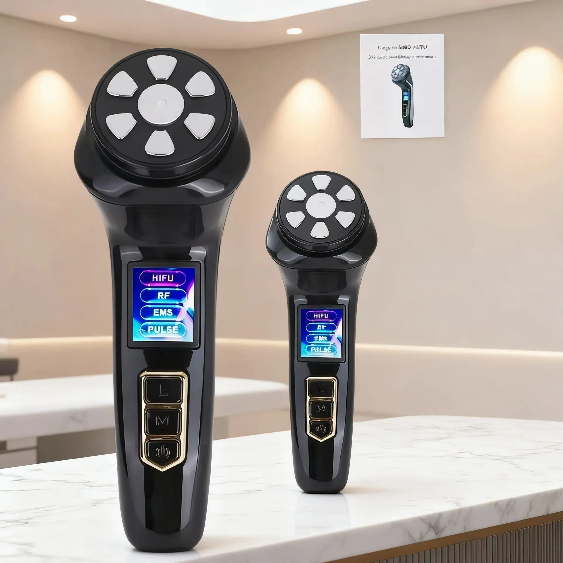 HIFU RF EMS Ultrasound 4 in 1 Facial Lifting Device Mini Home Use Anti Wrinkle Tightening Machine for Face Skin Care Beauty Tool