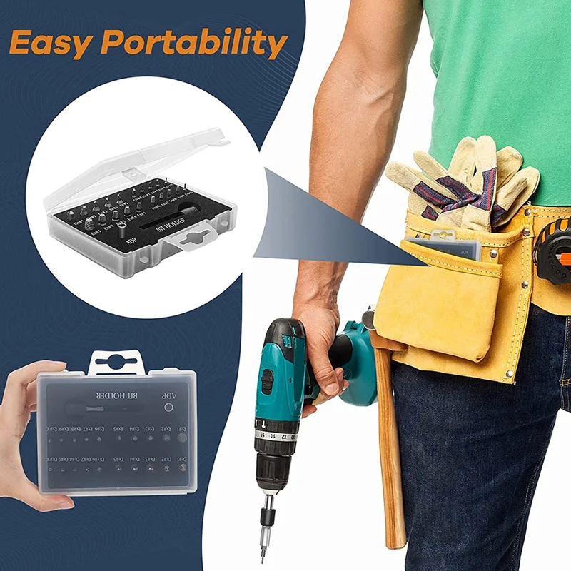 Juego de extractores de tornillos dañados, Kit de extractores de tornillos pelados, juego de removedor de tornillos rotos HSS con adaptador de broca y enchufe, 22 piezas