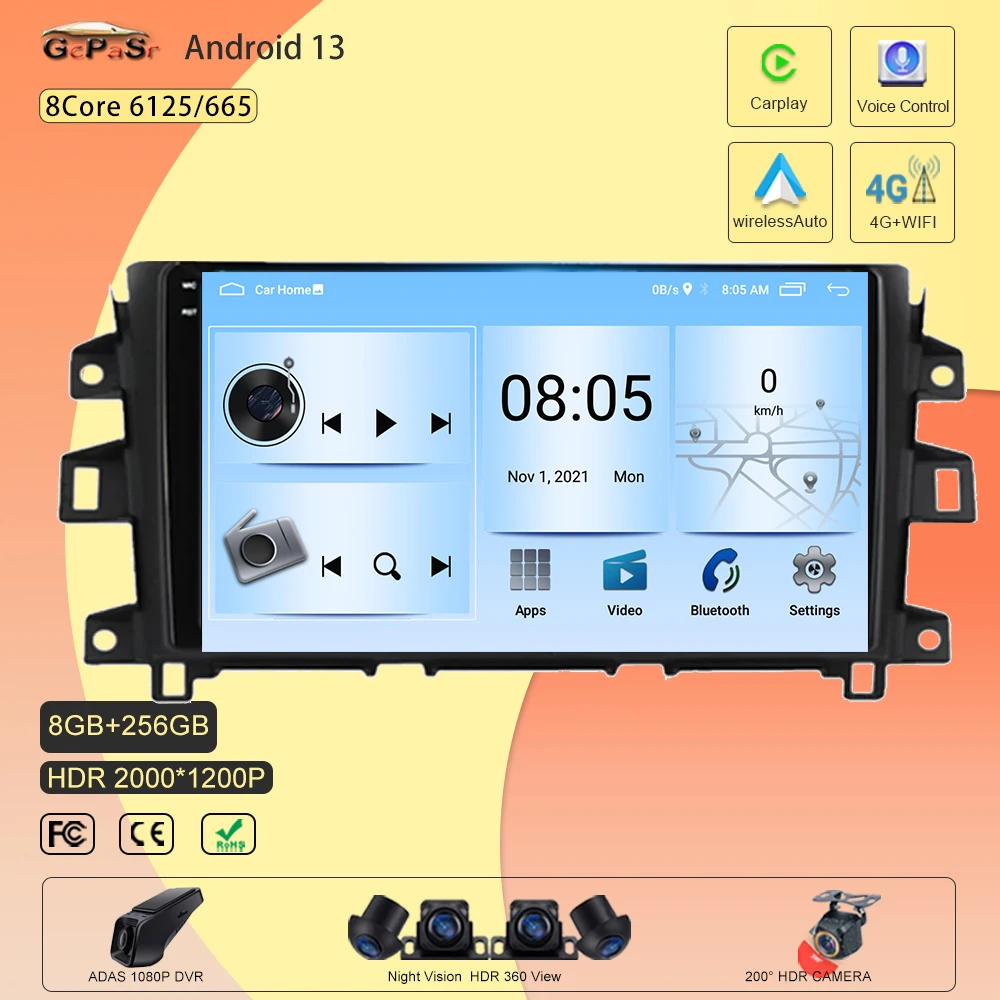 Qualcom Car Radio  For Nissan Navara Frontier NP300 2014-2017 Stereo Multimedia Player GPS Navigation Carplay+Auto WIFI RDS DSP