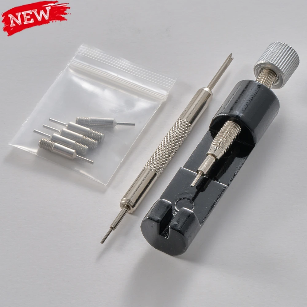 Ferramenta de desmontagem de pulseira de relógio, conjunto de 7 peças, kit de remoção de link de relógio, ferramentas para ajustar e remover pulseira, ajuste de pulseira de relógio