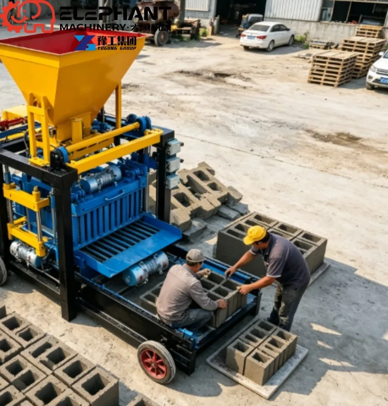 Easy Operation Automatic Concrete Block Machine, Motor-Driven Hollow And Paving Brick Making Equipment