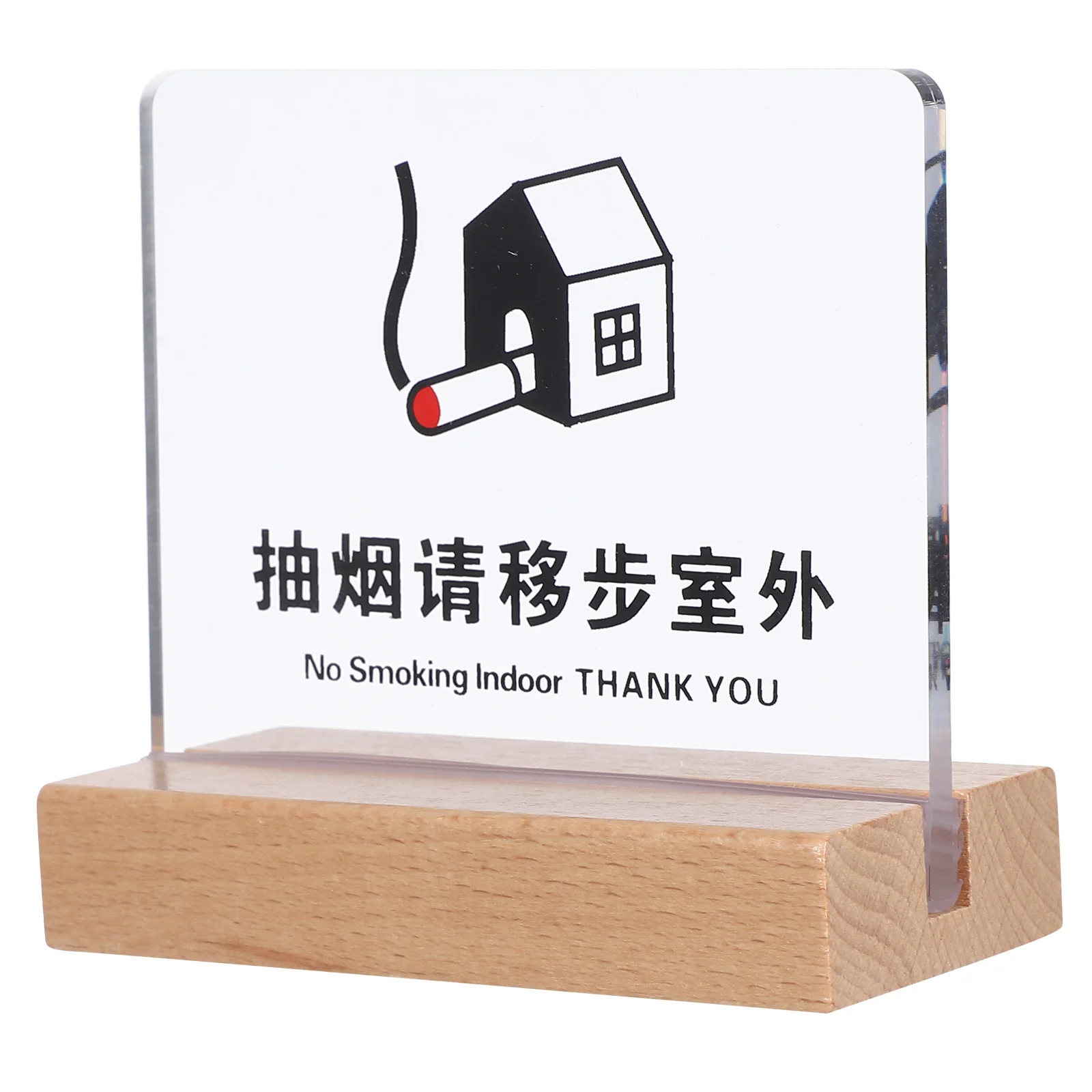 No Smoking Tischschild, Acryl, transparent, kratzfest, Schreibtischanzeige für Hotels, Restaurants, Büros, Cafés, geschäftliche Nutzung