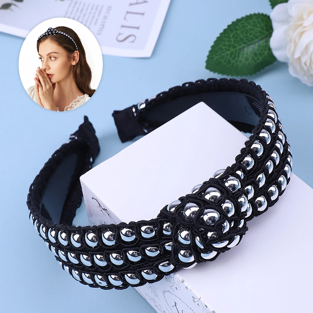 2023 New DIY Accessories Ladies Hot Selling Fashion Headband Lace Bright Stone Set Off Cute Hair Accessories Headband