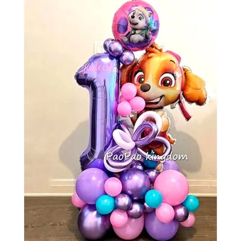 Cartoon Patrol Hund Geburtstag Komplettset Ballons Kinder Baby Shower Party Szenendekoration Globos
