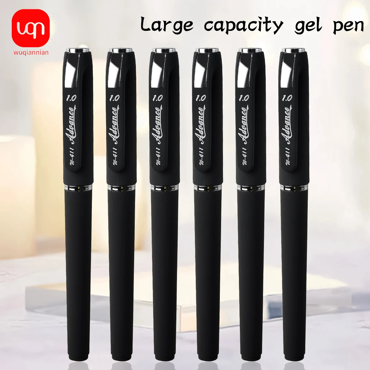 WQN-3/6/12 قطعة قلم جل بتصميم بسيط 0.5 مللي متر بنك الاستثمار القومي للكتابة السلسة حبر أسود اللوازم المدرسية والمكتبية