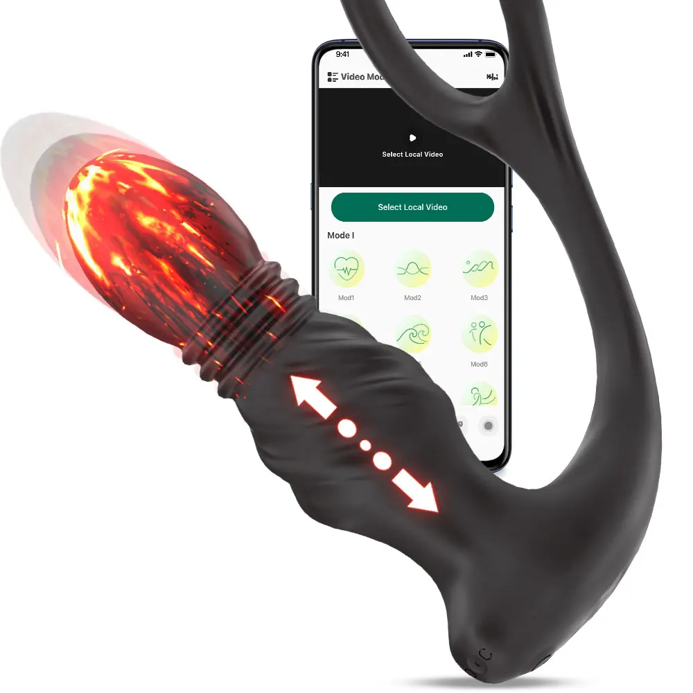 Male Thrusting Prostate Massager Bluetooth APP Buttplug Vibrator for Men Gay Anal Dildo Prostate Stimulator Sex Toy for Couples