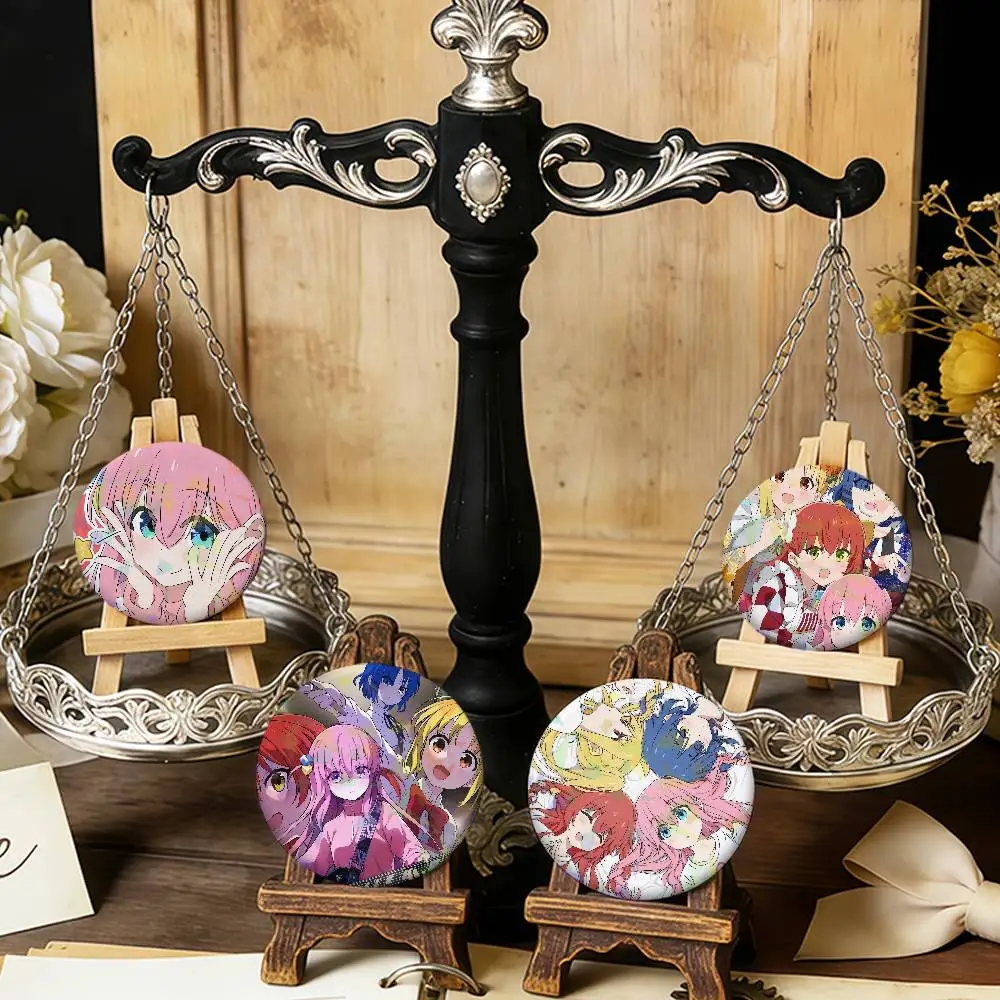 anime manga fanart B-Bocchi the Rock round Badge Laser Style pins Peripheral Lapel Pins Goods Tinplate Brooch﻿ bag decor