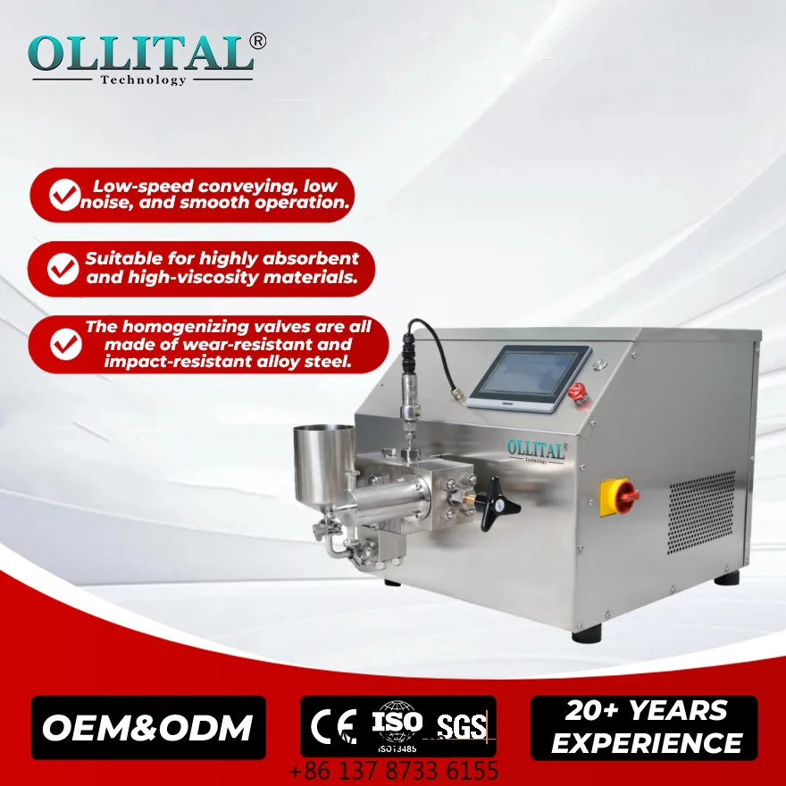 Ollital Food Grade High Pressure Homogenizer For Juice Milk Chocolate Sauce Industrial Emulsifier Machine