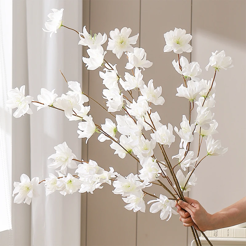 Bukiet sztucznych kwiatów Sakura o długości 110 cm na przyjęcie w ogrodzie, wesele, dekoracja ślubna, wystrój domu, sztuczne kwiaty, ozdoby do wazonów.