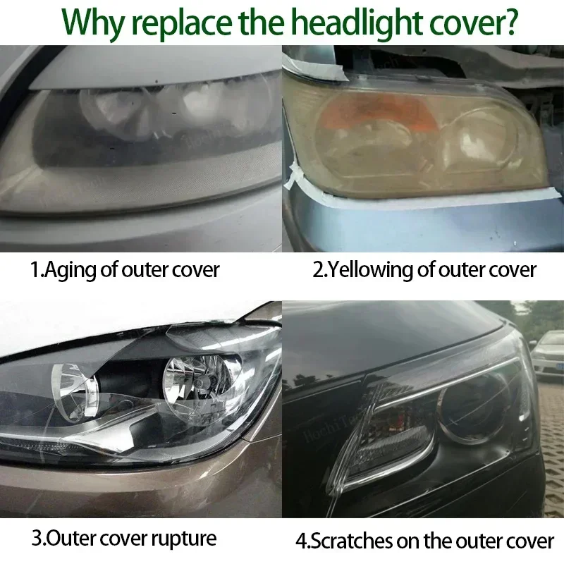 Car Headlamp Cover Headlight Lens Glass Cover Lampshade Bright Shell Lens Covers For Volkswagen VW Touareg 7L facelift 2006-2010